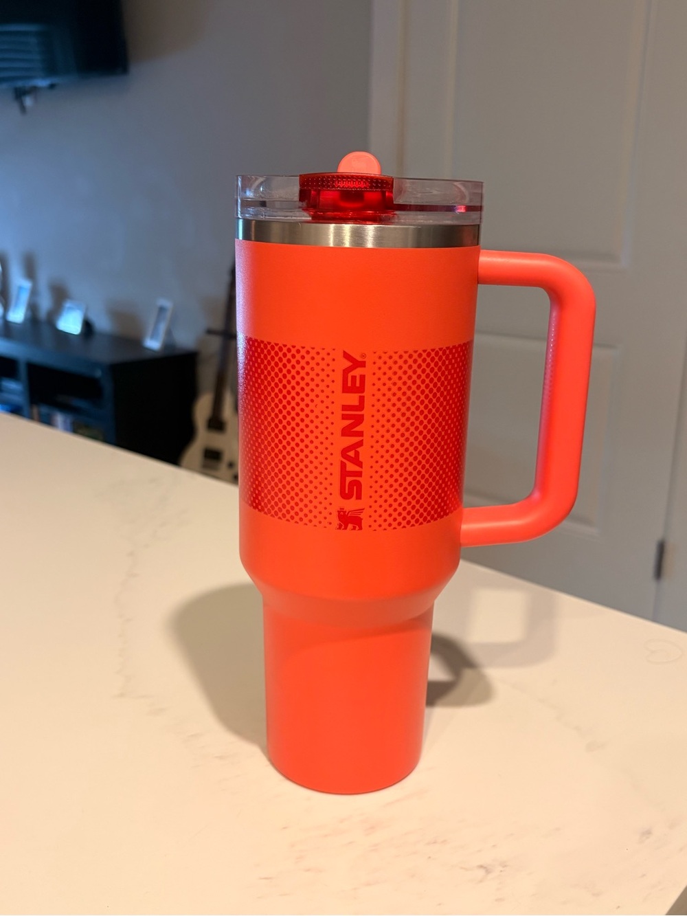Stanley Bright Orange Insulated Travel Mug with Handle